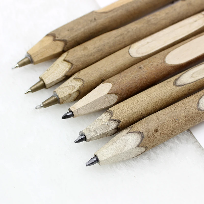 5 PCs/Pack Branch And Twig Wooden Graphite Pencils Personality Overvalue Art Work Crafts Gel Pens Stationary School Writing Tool - 3