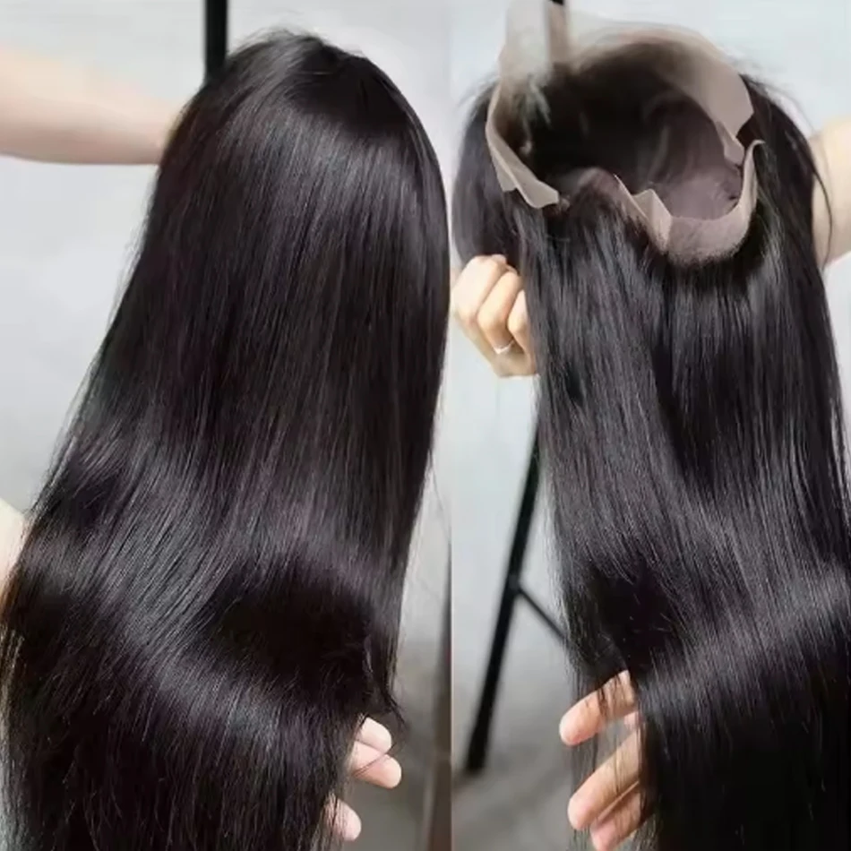 34Inch 13X6 Wear And Go Glueless Straight Wig Pre-Cut Lace Wig Preplucked Jessenia Brazilian Straight Human Hair Wig For Women 5