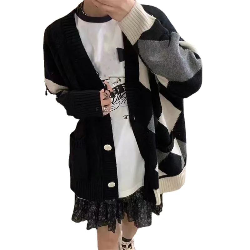 Autumn Women V Neck Loose Knitted Sweater