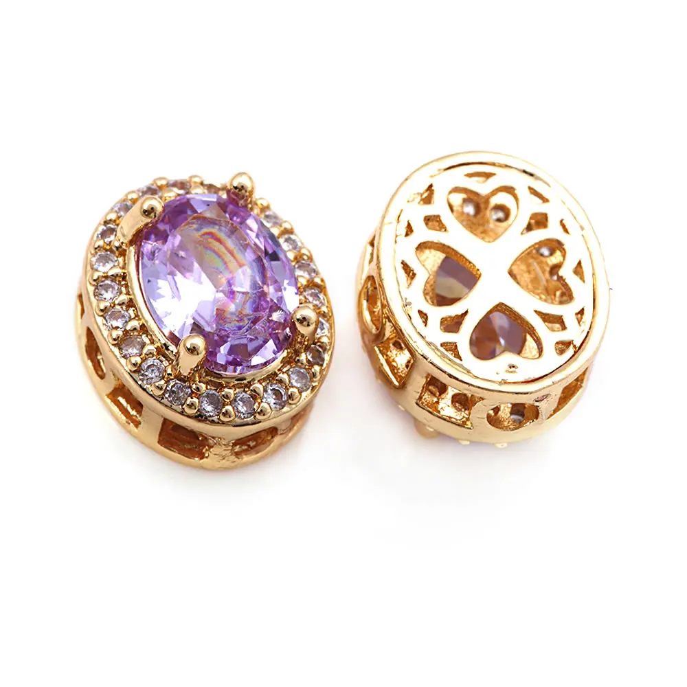 Cuentas de Espaciador Ovaladas de Brasso Dorado 18K Accesorios de Joyería DIY de Alta Calidad - details 3