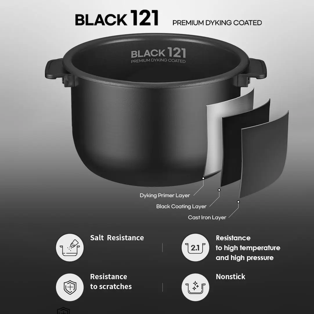 2.1 Ultra High-Pressure Induction Heating Rice Cooker 10 Cup (Uncooked) Full Stainless Power Lock System Auto Steam Clean 6