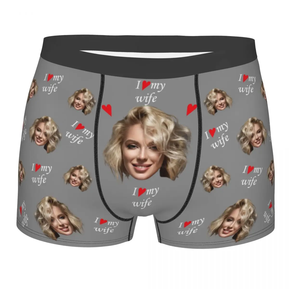 

I Love Valentine's Day Gift Boxes For Him Personalize Face Men Boxer/Socks Underwear Custom Unisex Face Socks With Texts