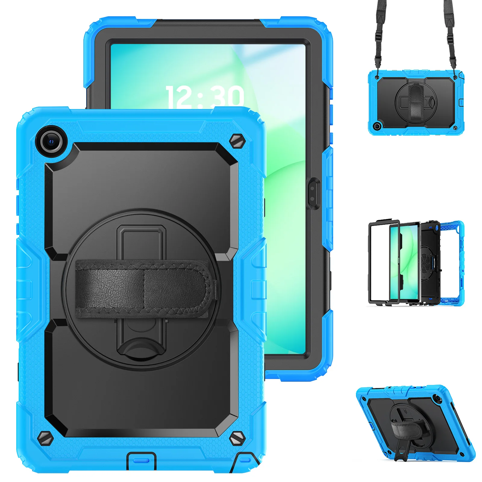 Durable Shockproof Tablet Case with Hand & Shoulder Straps - Kids Safe Cover