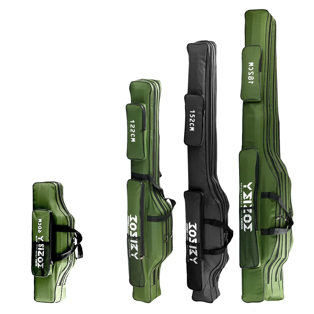 휴대용 접이식 방수 낚싯대 릴 가방, 야외 다목적 옥스포드 배낭 태클, 122cm, 152cm, 182cm, 1/2/3 레이어