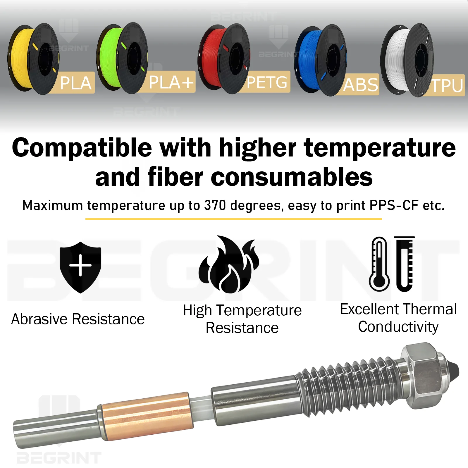 Bimetallic Nozzle For QIDI Q2 With Ceramic Insulation Integrated Design Quick Removal Integration Nozzles For QIDI Q2C Printer