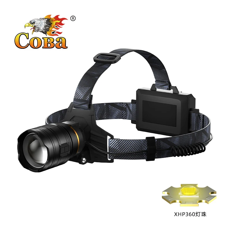 COBA sytý XHP360 36-core světlomet baterka 18650 dobíjecí zaskočit hlava flashlights vysoký energie hlava lampa rybaření světlomet
