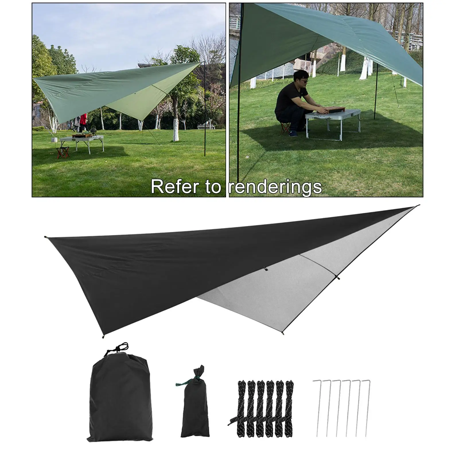 Ripstop Tent Tarp Awning Camping Outdoor Shelter Anti Hiking Tarpaulin