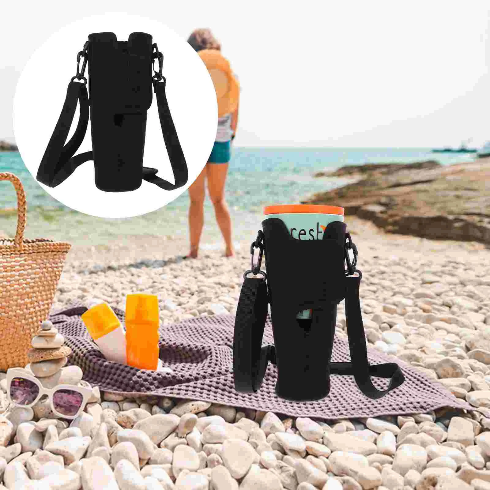 

Bingba Mug Cover Water Bottle Holder Sleeve Insulated Portable Carrier Bags with Strap Neoprene Shoulder