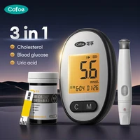 Cofoe Uric Acid, Glucose, Cholesterol 3-in-1 Monitor - Medical Grade Accuracy Blood Glucose Meter Uric Acid Cholesterol Monitor