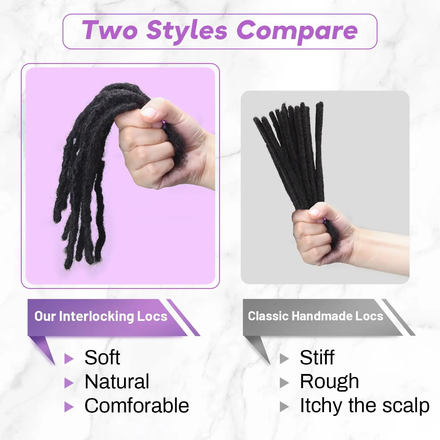 20/40/60 ciocche 0,2/0,6 cm Estensioni per Dreadlock in Capelli Umani Veri 100% Naturali, Inclusi Ferri da Maglia - immagine 4