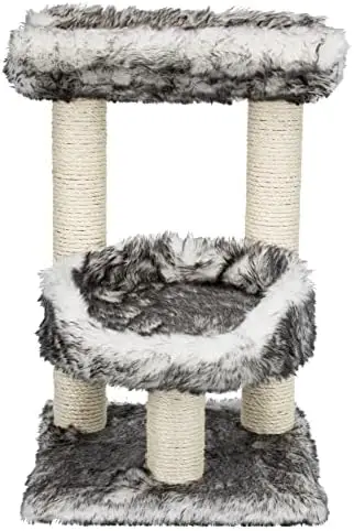 

Scratching Post with Two Platforms, 2-Sisal Scratching Post, 24.5-inches Tall, Black/White Hamster accessories Hamster tubes Ham