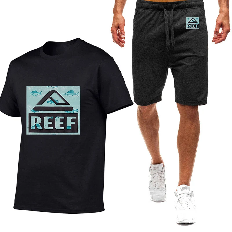 Reef 2023 Spring and Summer New printing Men's Nine Color Short-Sleeved T-shirt Male High Quality Simple Casual Fashion Suit