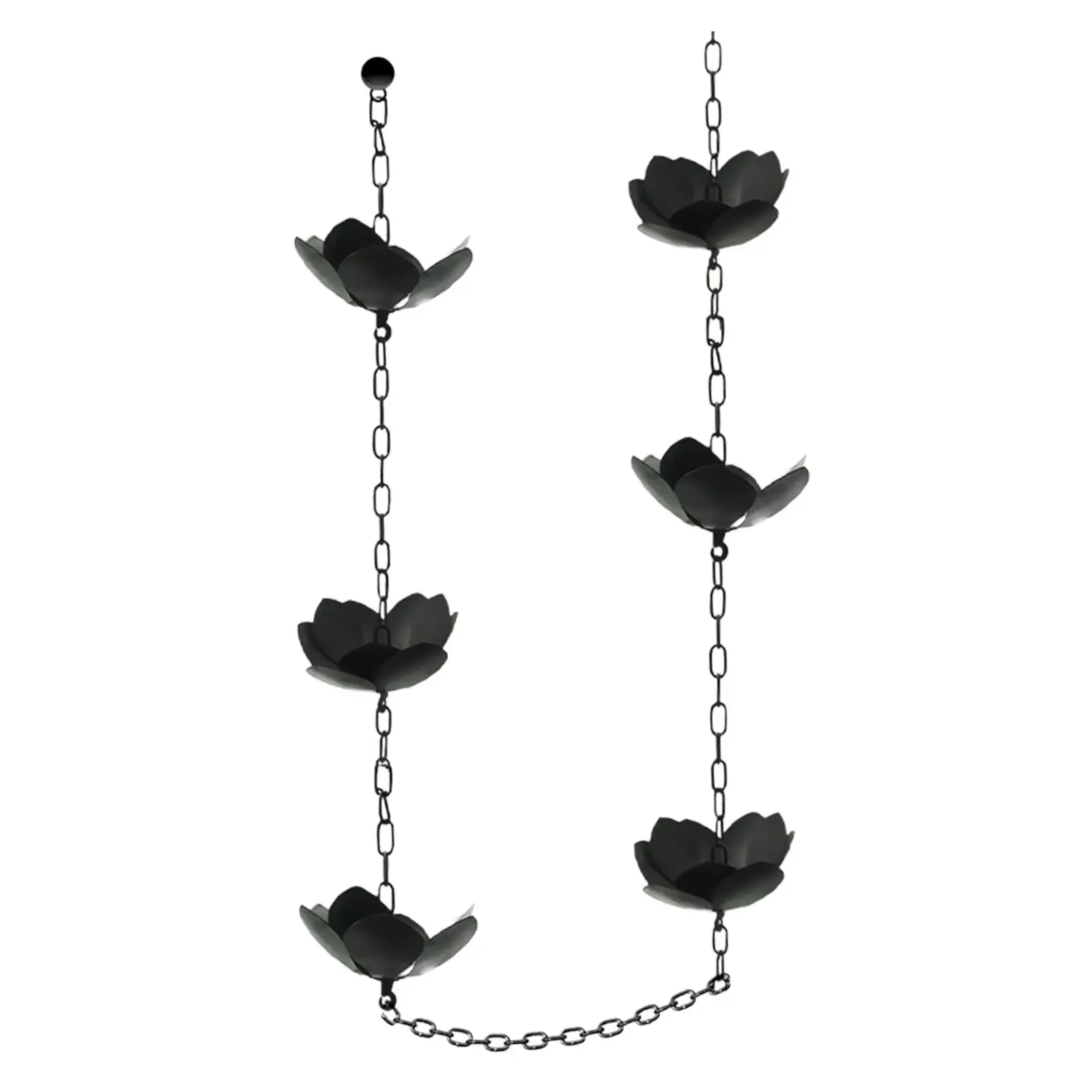 Rain Chain,Rainwater Diverter,Lotus Rain Catchers,Chain Gutters Downspout,Villa Improvement Hanging Gutter Chain Downspout