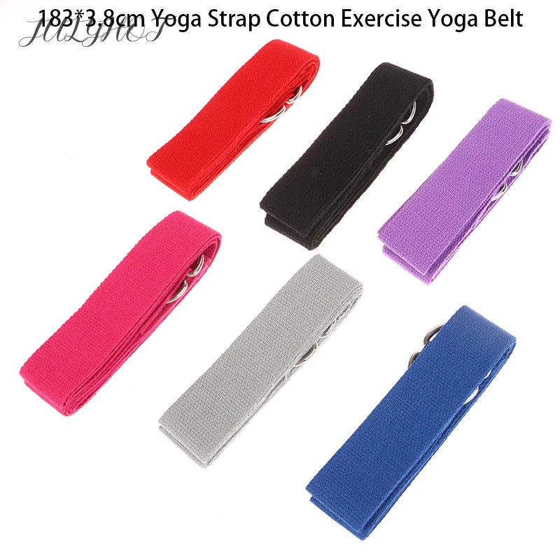 

183*3,8 см ремень для йоги хлопковый ремень для упражнений Йога регулируемый плетеный эластичный D-образный ремень с пряжкой фитнес растягивающиеся ленты Веревка для пилатеса