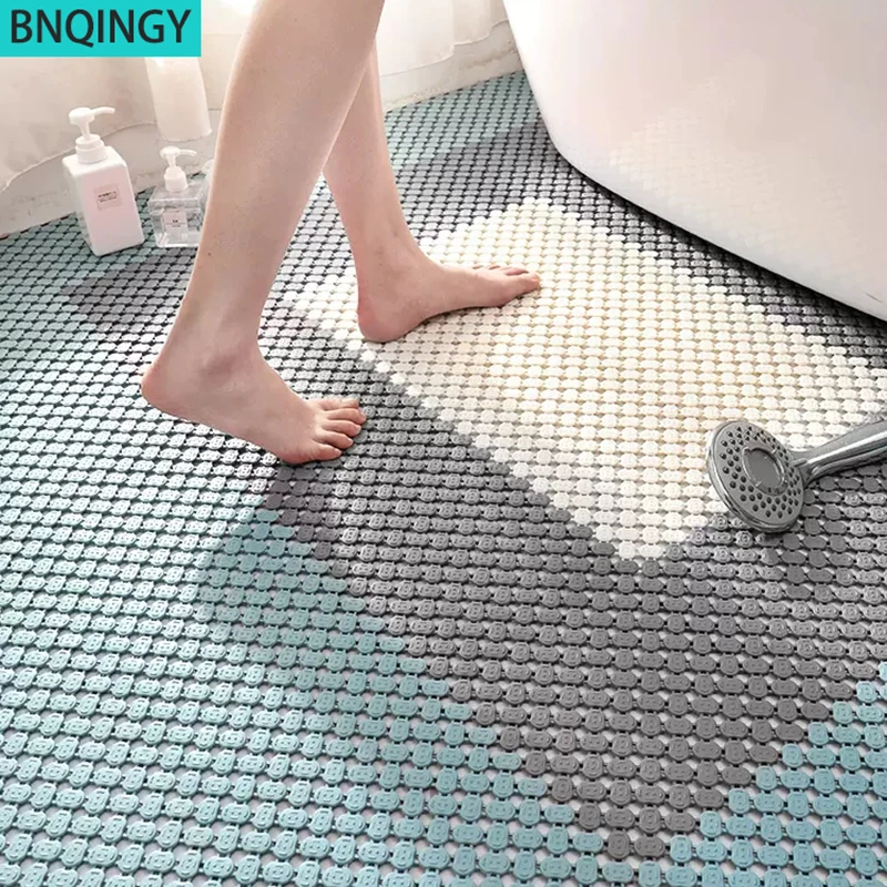 New Bathroom Anti Skid Floor Mat Solid Color Bathroom Splicing Floor