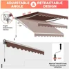 10 x 8.2Ft Retractable Awning, Aluminum Patio Sun Shade w/Crank Handle and Water-Resistant Polyester, Outdoor Manual Retractable 4