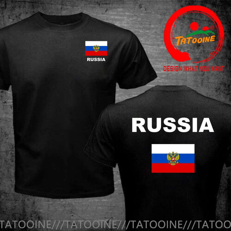 

Футболка мужская с российским флагом, хлопок, круглый вырез, Повседневная Уличная одежда в стиле Харадзюку