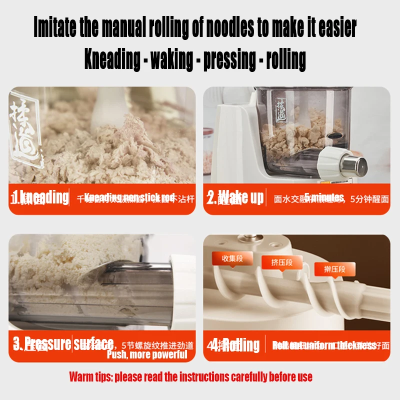 Household Multifunctional Electric Noodle Machine Vegetable Noodle Press Machine Dumpling Spaghetti Cutter Noodles Dough Blender