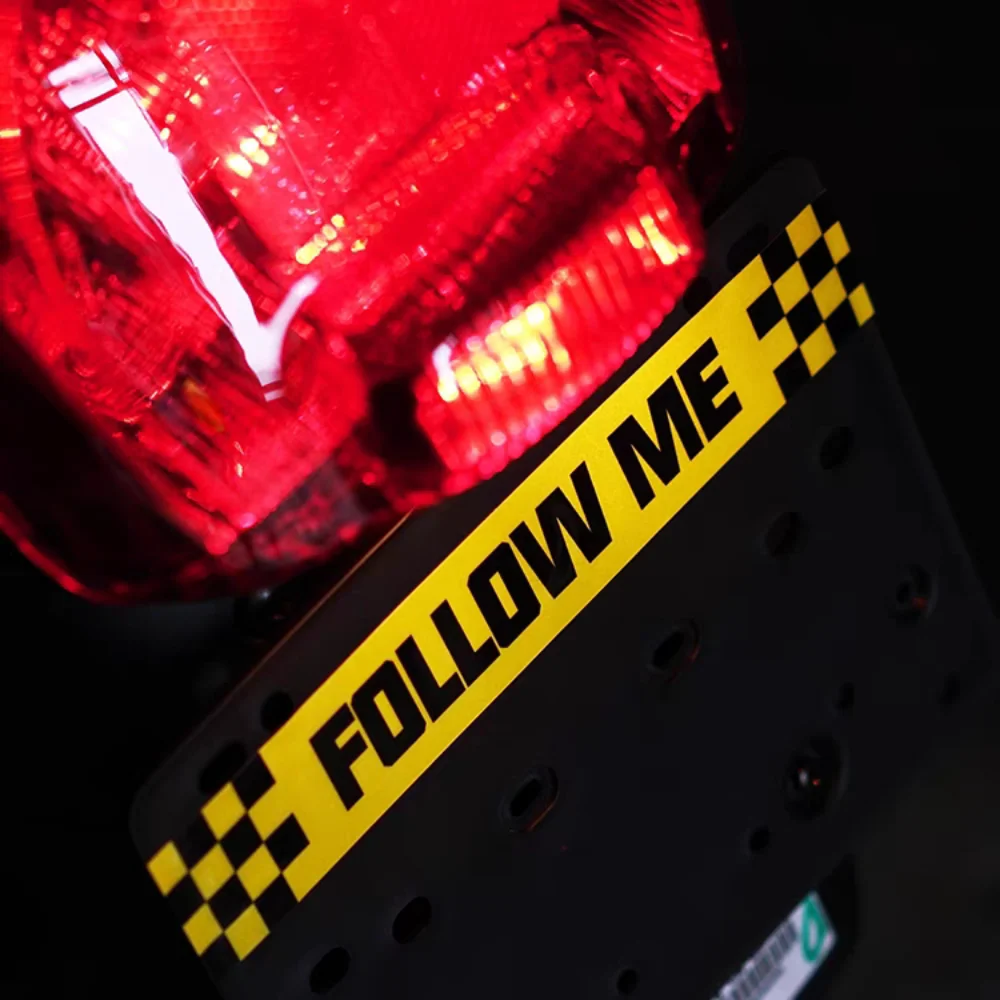 Follow Me Racing Warning Stickers Electric Car Scooter Motorcycle Creative Reflective Stickers Helmet Waterproof Stickers reflective 0 9 digital stickers motorcycle racing digital helmet stickers diy refitting competition reflective stickers automobi