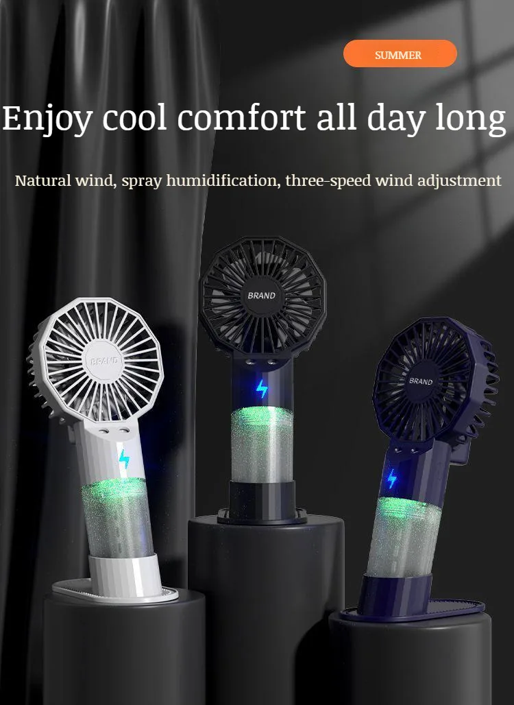 Description Picture 4 of itemPortable Hand-Held Humidification Spray Small Fan Dormitory Mini Usb Charging Outdoor Hand-Held Spray Fan Water Replenishment