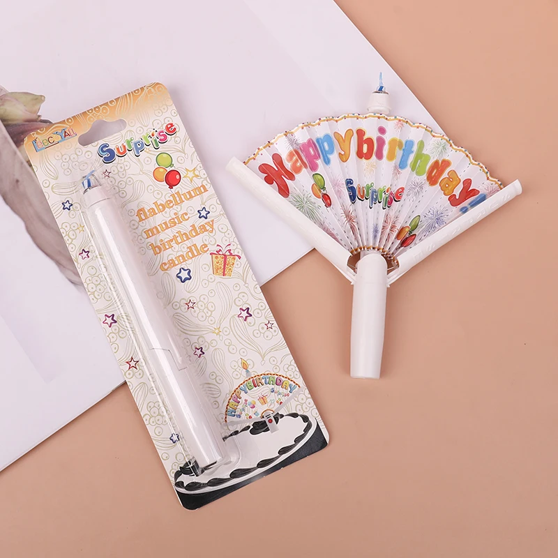 1/2/3pcs Surprise Fan Birthday Candle Kids Happy Birthday Party DIY Decoration Cake Topper Candles Supplies Boy Girl Favors Gift