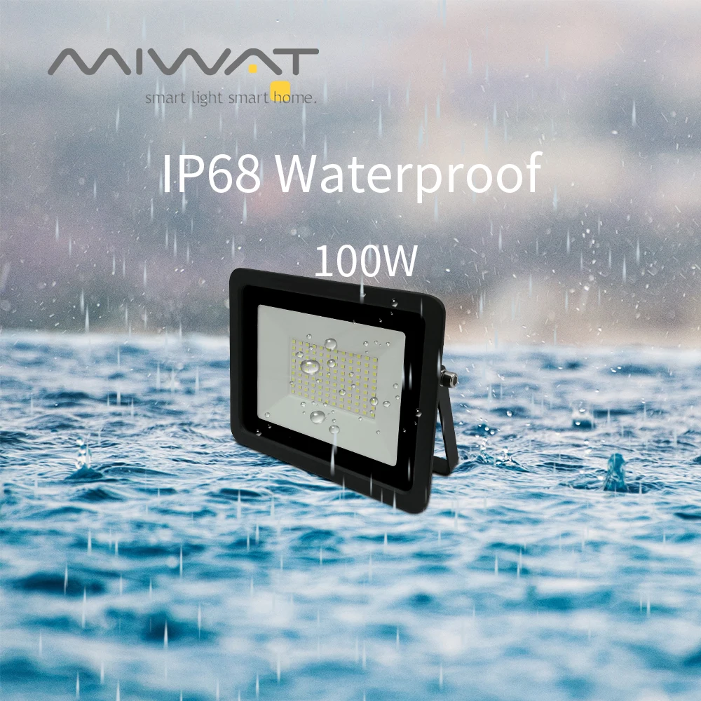 High-Powered LED Outdoor Waterproof Floodlight with White Reflector
