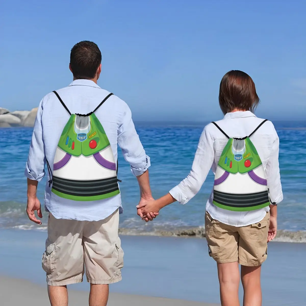Custom Toy Story Buzz Lightyear Ranger Suit Drawstring Bags for Training Yoga Backpacks Men Women Sports Gym Sackpack 6