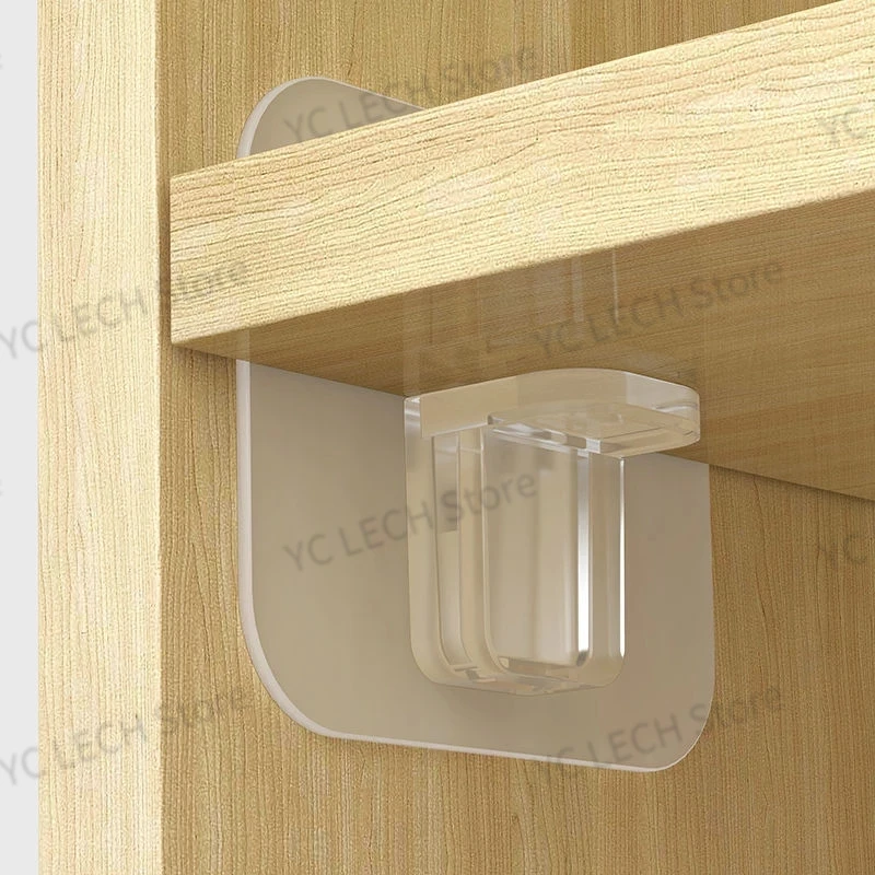 4/10PCS Cupboard Wardrobe Shelf Strong Support Hook Divider Plate Hold Self-Adhesive Cabinet Partition Fixator Separat Stickers
