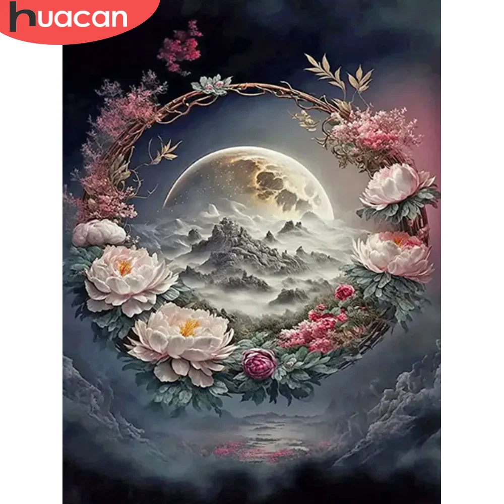 Huacan Beach Diamond Painting Kit - Full Round Drill Aurora Borealis DIY Art 11.8x15.7 Inch For Adults & Beginners - View #2