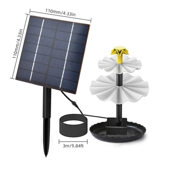 2.5W Solar Fountain Pump for Bird Bath with 9 Nozzles Solar Powered Water Fountain Pump for Garden Pond Pool Fish Tank Aquarium - Image 3