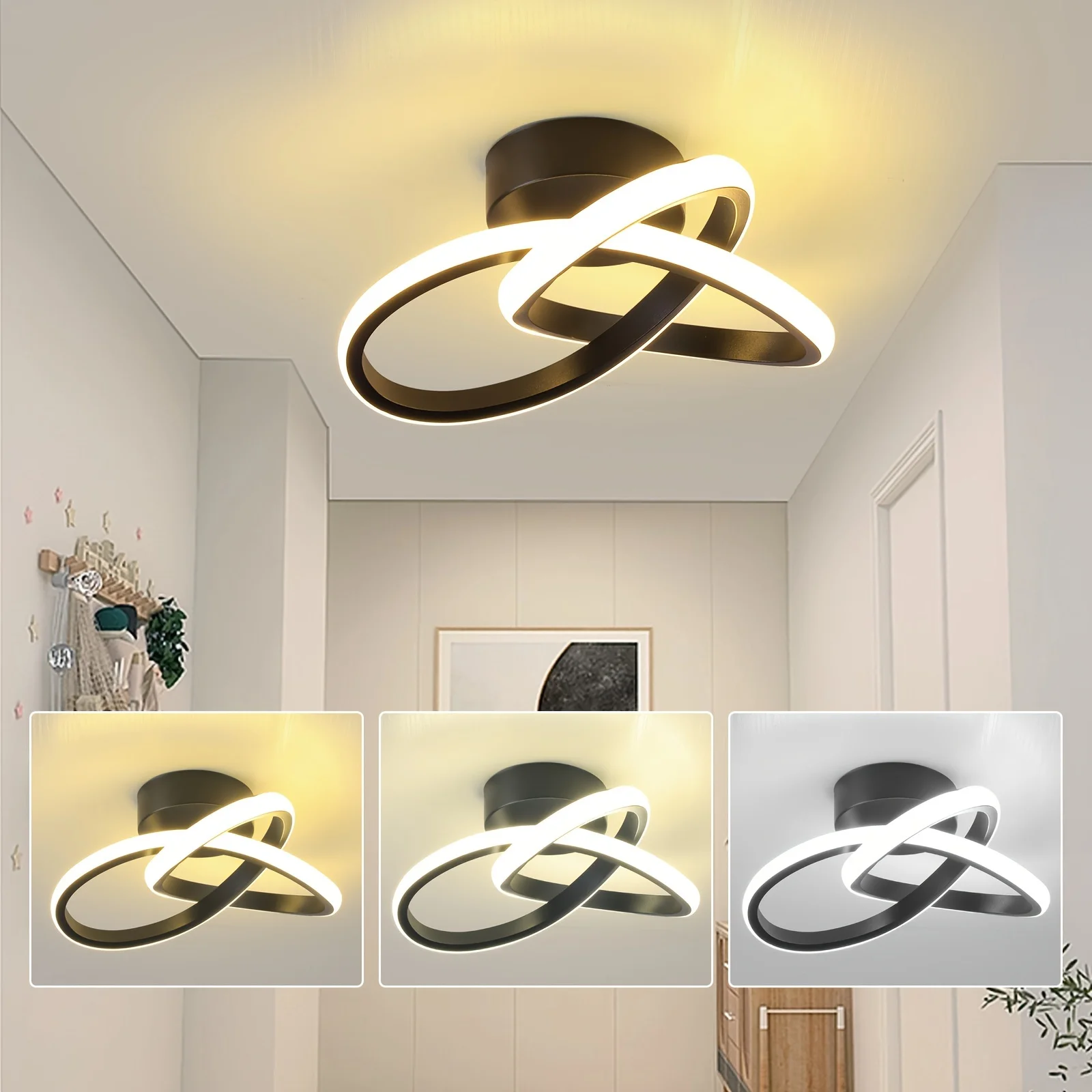

Elegant 22W LED Ceiling Light - Adjustable 3000K/4000K/6000K, 2200LM, Modern & Bright for Versatile Home Decor