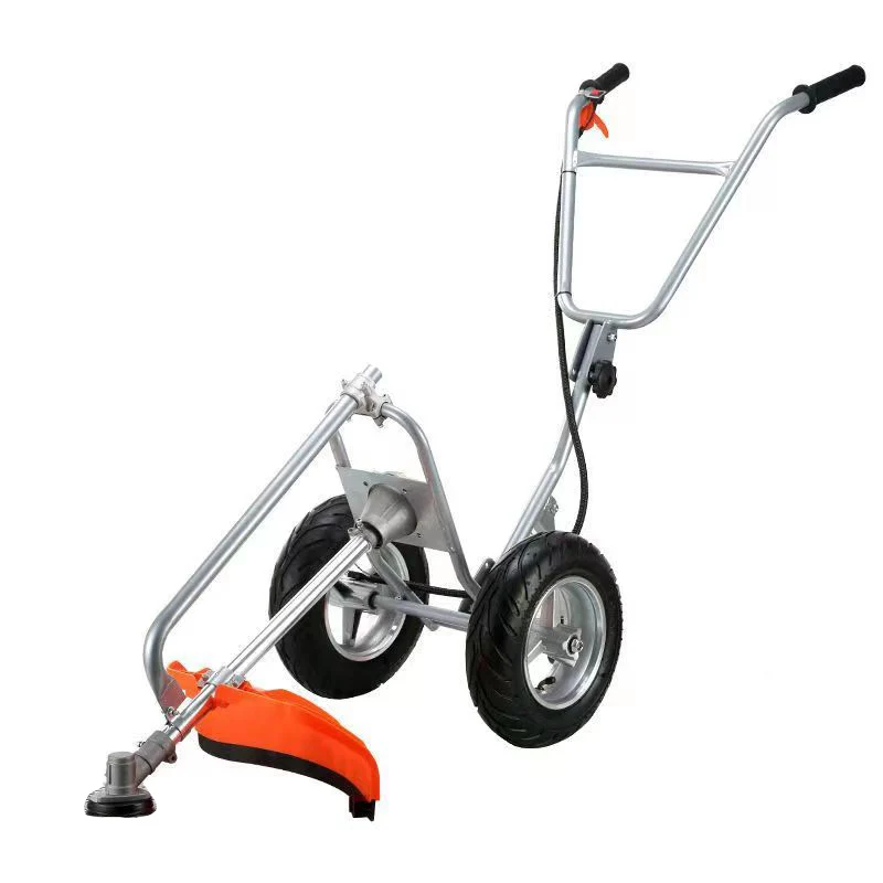 Hand Push Wheel Portable Mower Rack Rotary Weeder Separate Frame Without Engine Seat 43cc 52cc 63cc Brush Cutter Grass Trimmer