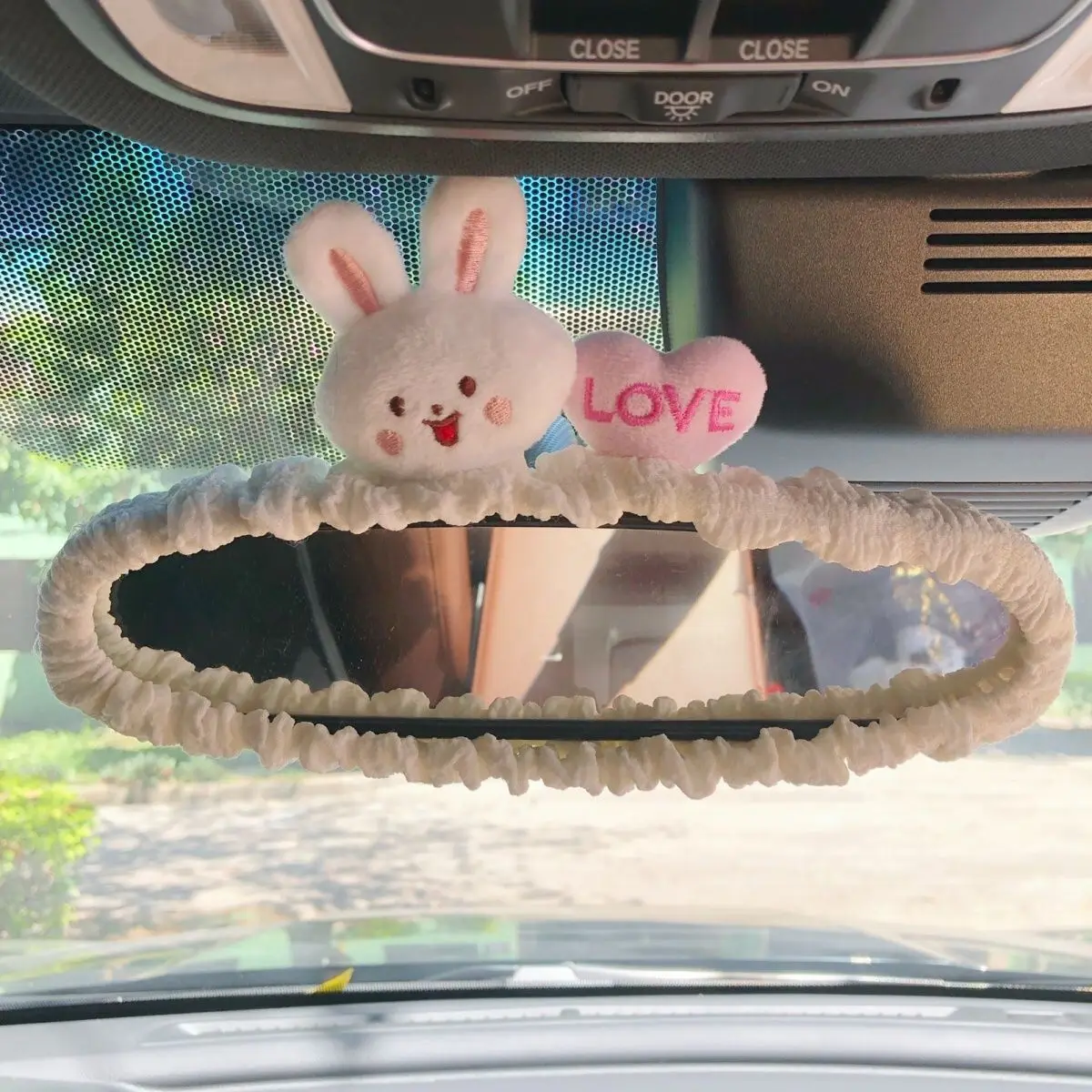 Car Rearview Mirror Hanging Accessories Cat Rabbit Cartoon Figure