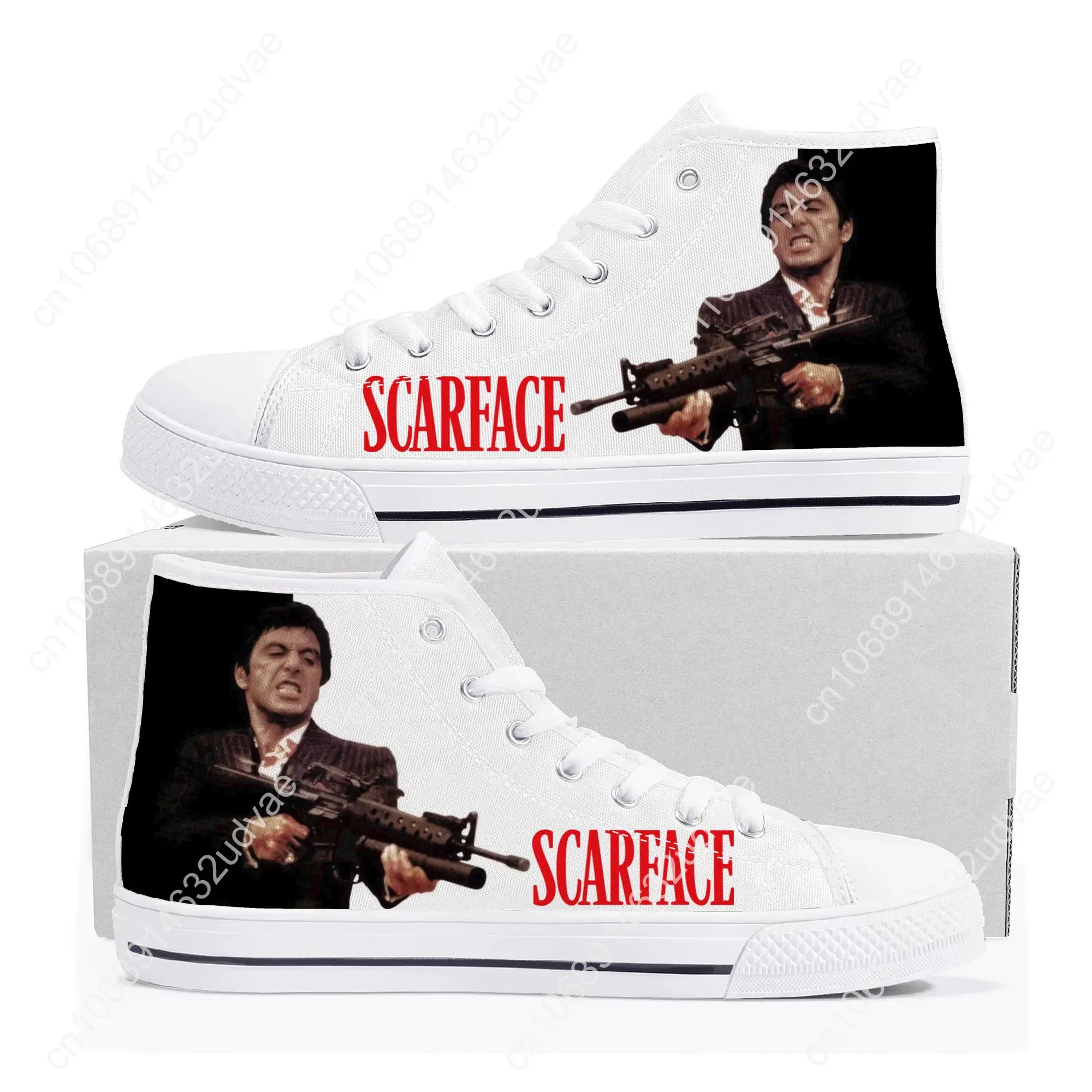 Scarface High Top Sneakers Mens Womens Teenager High Quality Al Pacino Canvas Sneaker couple Casual Shoe Customize Shoes