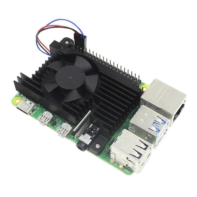 RPi 4용 PWM 제어 가능 팬이 있는 알루미늄 방열판 RPi 4 모델용 PWM 속도 제어 냉각 팬이 있는 방열판