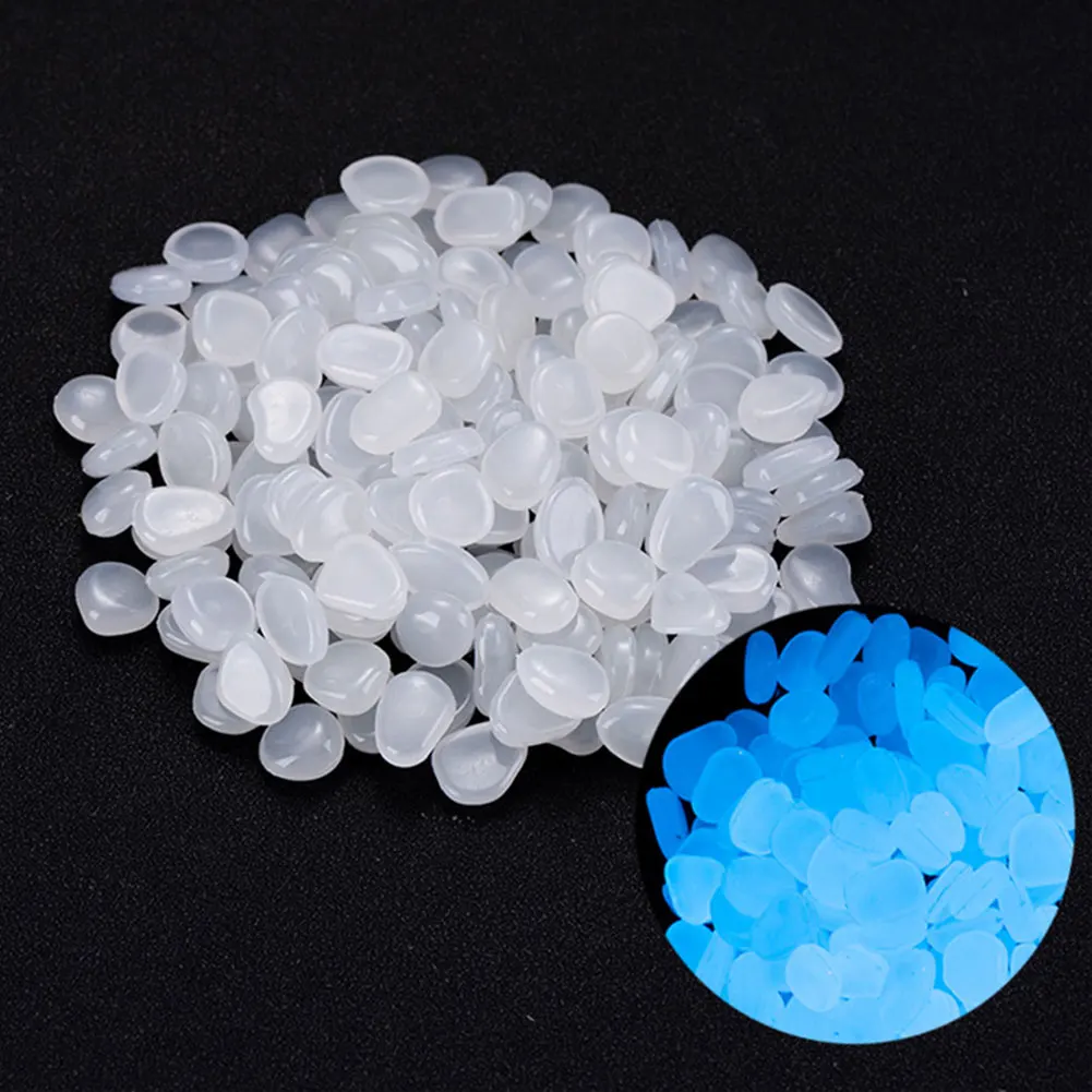 Glow Stones Artificial Stones Decorative Stones 100pcs Mixed Color Outdoor Luminous Stones Glow In Dark Garden Pebbles Fish Tank Decoration Pebble Rocks Aquarium Accessories