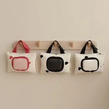 Custodia portatile per salviette umidificate Borsa per carrozzina Estrazione Scatole per fazzoletti ribaltabili Accessori per passeggino Copri asciugamano Borsa appesa per neonato per carrello