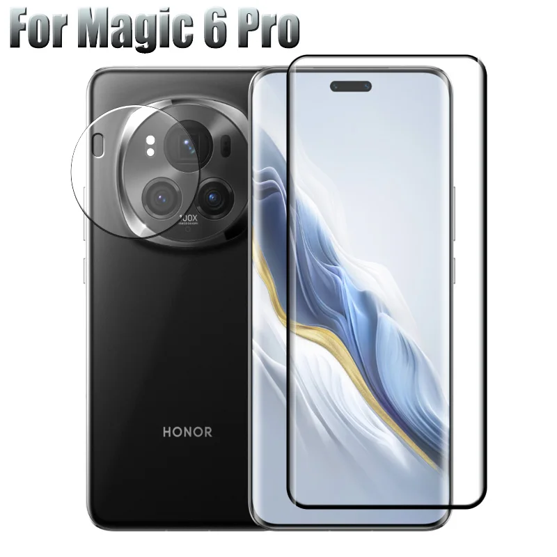Vetro Temperato Per Honor Magic 6 Pro Screen Protector 9D Pellicola Anteriore Antigraffio + Pellicola Per Fotocamera In Fibra Morbida Per Magic 6 Pro