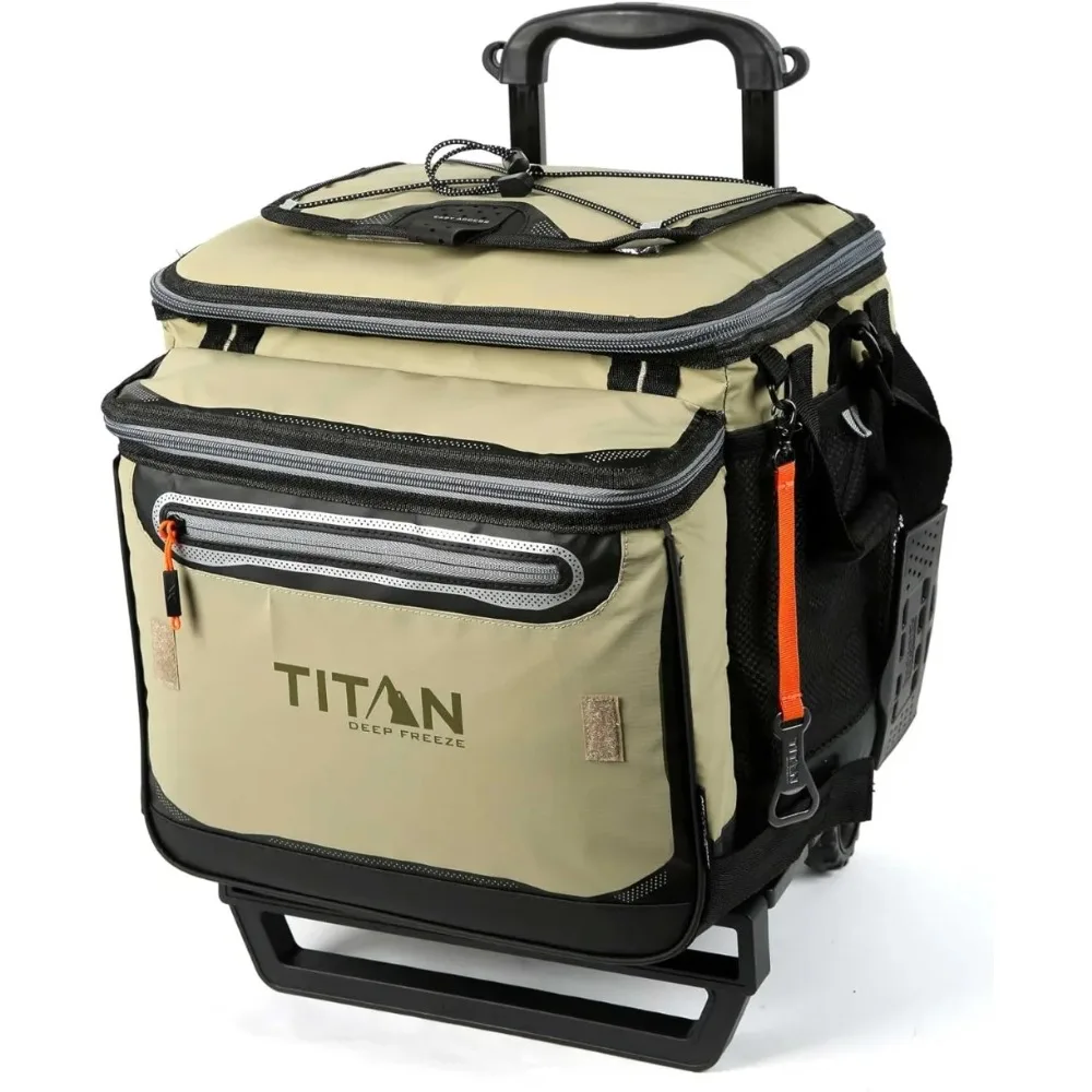 

Titan Deep Freeze 60 (50+10) Can Collapsible Rolling Cooler with Wheels and All-Terrain Cart