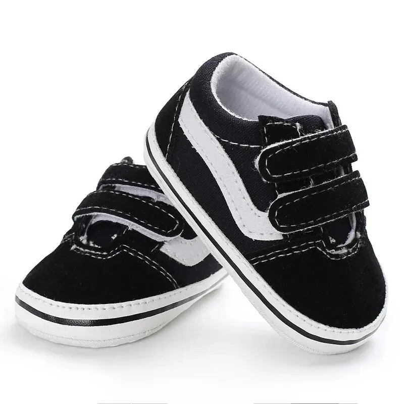 Baby Shoes Baby Unisex Canvas Sneakers Classic Stripes Casual Anti-slip Soft First Walkers Infant