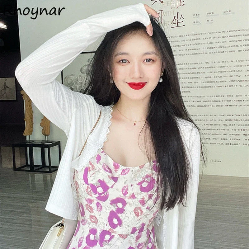 

Кардиган женский укороченный кружевной, элегантный тонкий свободный праздничный Милая дизайнерская безразмерная уличная одежда для девушек, шикарный французский стиль, на лето