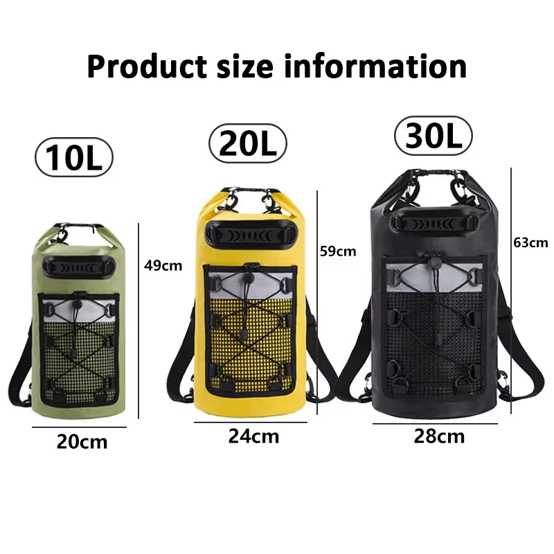20L/30L 방수 배낭 야외 스포츠 PVC 팩 드라이 백 수영 드리프팅 보트 카약 카누 캠핑 여행 가방