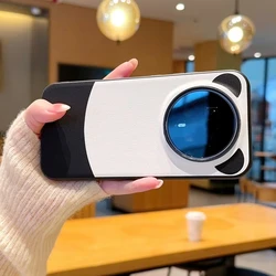 Schattige Panda Oor PU Leren Telefoonhoes met Camera Bescherming