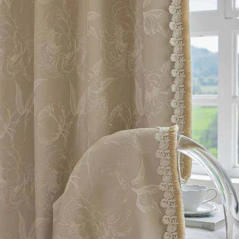 French High-precision Jacquard Retro American Light Luxury Modern Curtains for Living Dining room Bedroom Custom