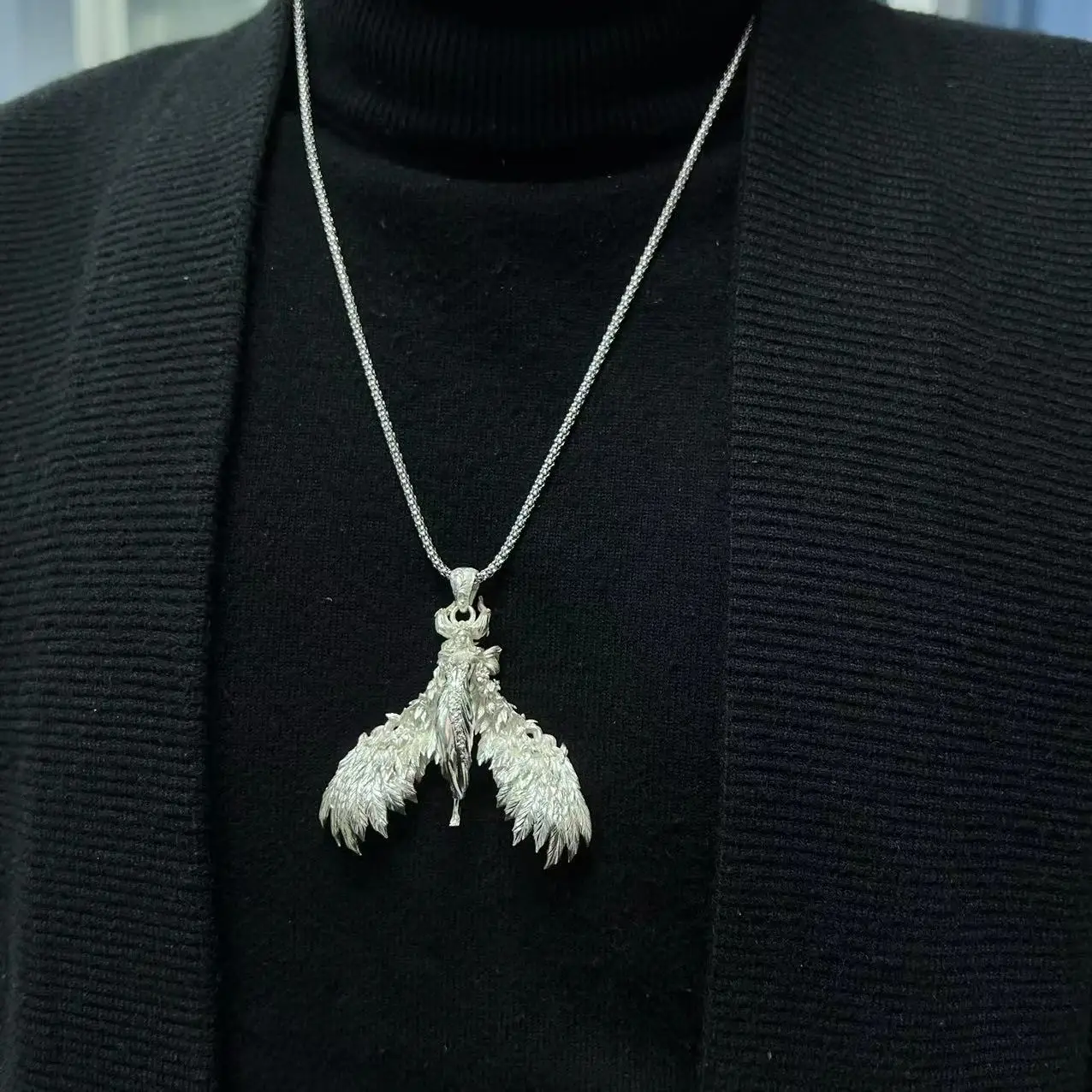식물 직접 s925 파인 실버 꽃, 남녀공용