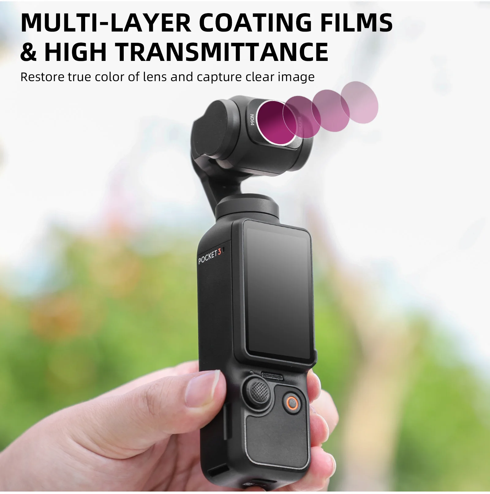 Description Picture 6 of itemLens Filters For Osmo Pocket 3  MCUV CPL ND/ND PL 8/16/32/64/256 Camera Gimbal Protector Filters For DJI Pocket 3 Accessories