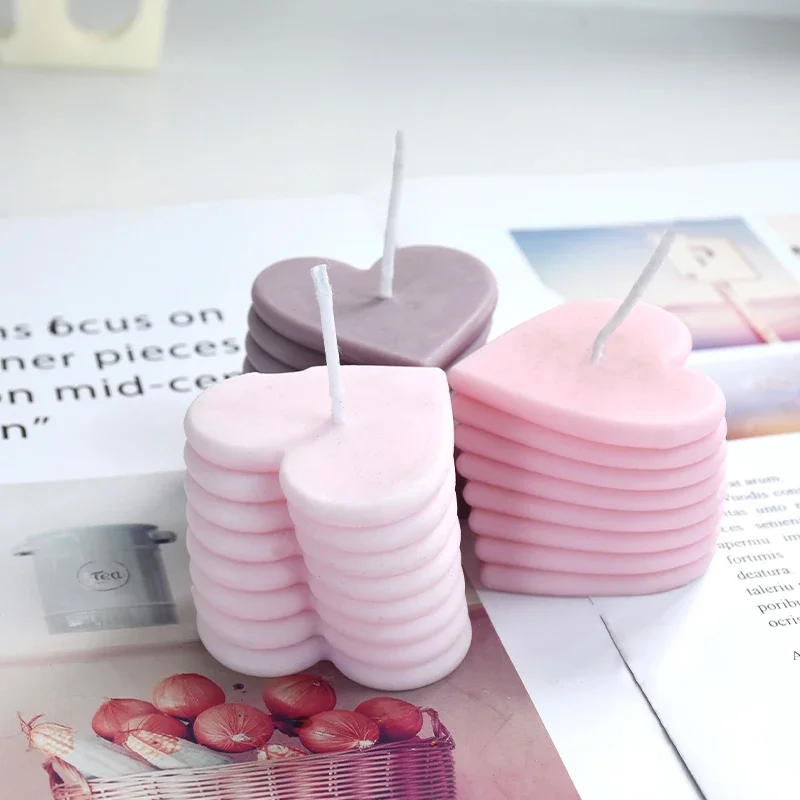 3D Rotating Love Candle Mold Stacking Heart-shaped Aromatherapy candle mold silicone candle molds silicone candle mold candle mold