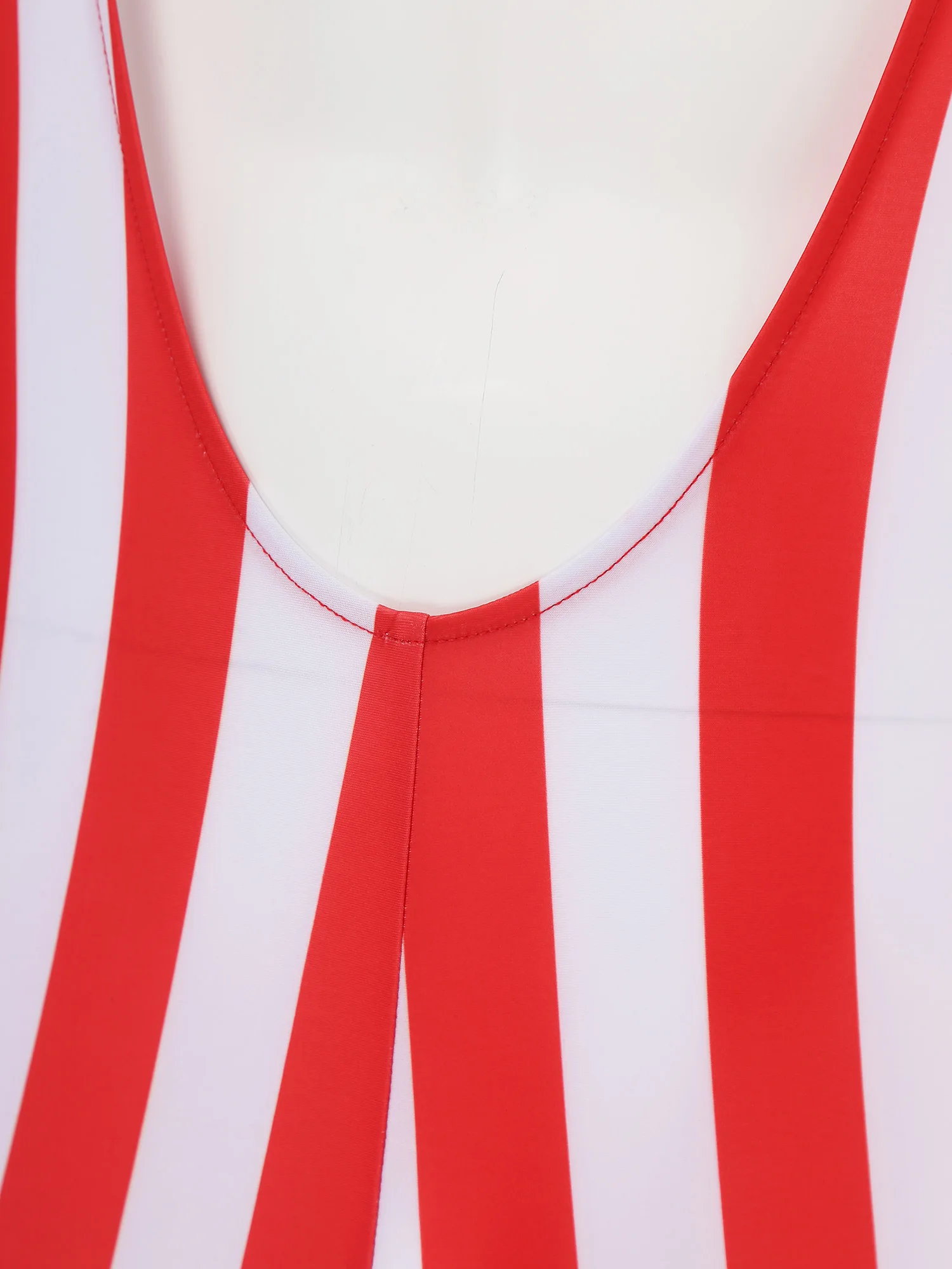 Men Adults Christmas Striped Santa Jumpsuit Deep U Neck Sleeveless Showing Muscle Wresting Singlets One Piece Rompers