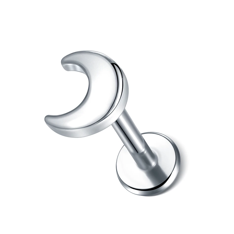 1PC Stahl Mond Beleuchtung Labret Bar Ringe Kristall Blume Tragus Knorpel Piercing Rook Lobe Ohr Helix Piercing Schraube fit Top 16g – Detail 7