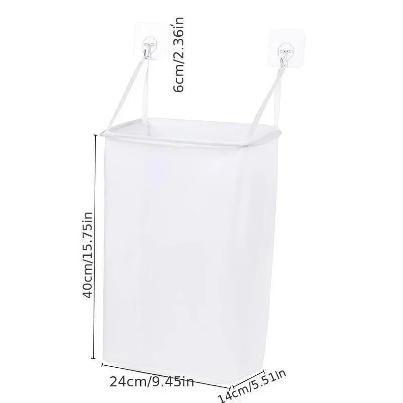 Wall-mounted Dirty Clothes Basket Home Laundry Baskets Bath Storage Bag Bathroom Placement Mesh Organizer 1set